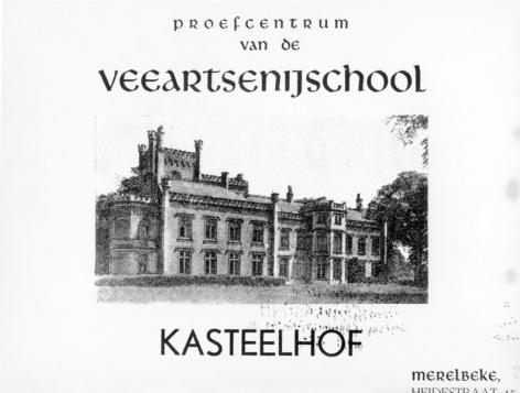 Proefhoeve Kasteelhof van de Veeartsenijschool in Merelbeke (Collectie Universiteitsarchief Gent).