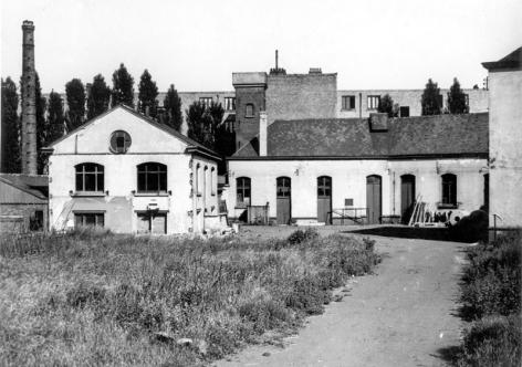 Laboratorium voor Toegepaste Mechanica in de Petroolstraat, de huidige Wolterslaan (Collectie Universiteitsarchief Gent).