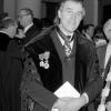 Professor Joseph Hoorens, togatus, in de Aula Academica bij de viering van 50 jaar Nederlandstalig Diergeneeskundig Onderwijs aan de Rijksuniversiteit Gent in 1984 (archief Veterinaire Pathologie UGent, foto C. Puttevils).