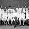 Medewerkers van het Laboratorium voor Pathologische Ontleedkunde in 1984 (archief Veterinaire Pathologie UGent, foto C. Puttevils).