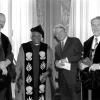 Dies Natalis 2005: prof. Jan Blommaert, aartsbisschop em. Desmond Tutu, Jan De Groof (regeringscommi