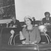 Marguerite Legot verdedigt in de Belgische Kamer als minister van Gezin en Huisvesting de begroting van de regering-Vanden Boeynants I in januari 1967 (foto uit De Riemaecker, 'Marguerite De Riemaecker-Legot', 2015).