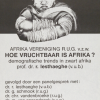 Affiche uit 1981 van een debat over demografie in Afrika, georganiseerd door de Afrika Vereniging van de Rijksuniversiteit Gent, waaraan ook historisch demograaf Chris Vandenbroeke deelneemt (Collectie Universiteitsbibliotheek Gent).