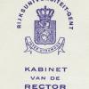 Briefhoofd van het kabinet van de rector met het wapenschild van de universiteit (Collectie Universiteitsarchief Gent).