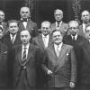 De Raad van Beheer in 1957-1958. Op 1ste rij, 2de v.r. rector Pieter Lambrechts; op de 3de rij, 2de v.l. Jan-Jacques Bouckaert, rector van 1961 tot 1969 (Collectie Universiteitsarchief Gent).