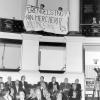 Opening academiejaar 2003-04: protest van het KVHV tegen het Bologna-akkoord (Collectie Universiteitsarchief Gent, © UGent - foto Hilde Christiaens).