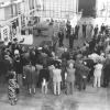 Inhuldiging van de Technische Hal van het Laboratorium voor Petrochemische Techniek op Campus Ardoyen in 1976 (Collectie Universiteitsarchief Gent).