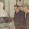 Opening van het vernieuwde Museum voor de Geschiedenis van de Wetenschappen aan de Korte Meer 7 en 9, met minister Piet Vermeylen (links) en ondervoorzitter van de Raad van Beheer Robert Plancke (Collectie Universiteitsarchief Gent - foto R. Masson).