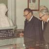 Opening van het vernieuwde Museum voor de Geschiedenis van de Wetenschappen aan de Korte Meer 7 en 9, met minister Piet Vermeylen (links) en ondervoorzitter van de Raad van Beheer Robert Plancke (Collectie Universiteitsarchief Gent - foto R. Masson).