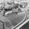 Luchtfoto van het HILO aan de Watersportbaan en de faculteit Psychologie en Pedagogische Wetenschappen in de Dunantlaan voor de bouw en opening van de nieuwe facultaire gebouwen in 1973  (Collectie Universiteitsarchief Gent - foto I.M.P.F.)