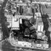 Luchtfoto van de Overpoortstraat met Resto Overpoort en Home Fabiola. Rechtsboven de oude arbeidersbuurt (Collectie Universiteitsarchief Gent - foto I.M.P.F.).