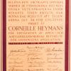 Tekst van het Nobelprijsdiploma van Corneel Heymans uit 1938 met de handtekeningen van de leden van de Zweedse Academie (Collectie Universiteitsarchief Gent).