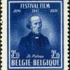 Postzegel met afbeelding Joseph Plateau naar aanleiding van het Festival Film in juni 1947 (Collectie Universiteitsarchief Gent).