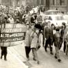 Studentenprotest in maart 1969 (Collectie Universiteitsarchief Gent - foto Renaat Willockx).