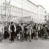 Start van een studentenbetoging aan de Blandijn in maart 1969 (Collectie Universiteitsarchief Gent - foto Renaat Willockx).